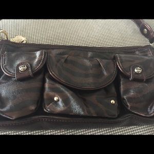 Cross body color coffee animal print  bag